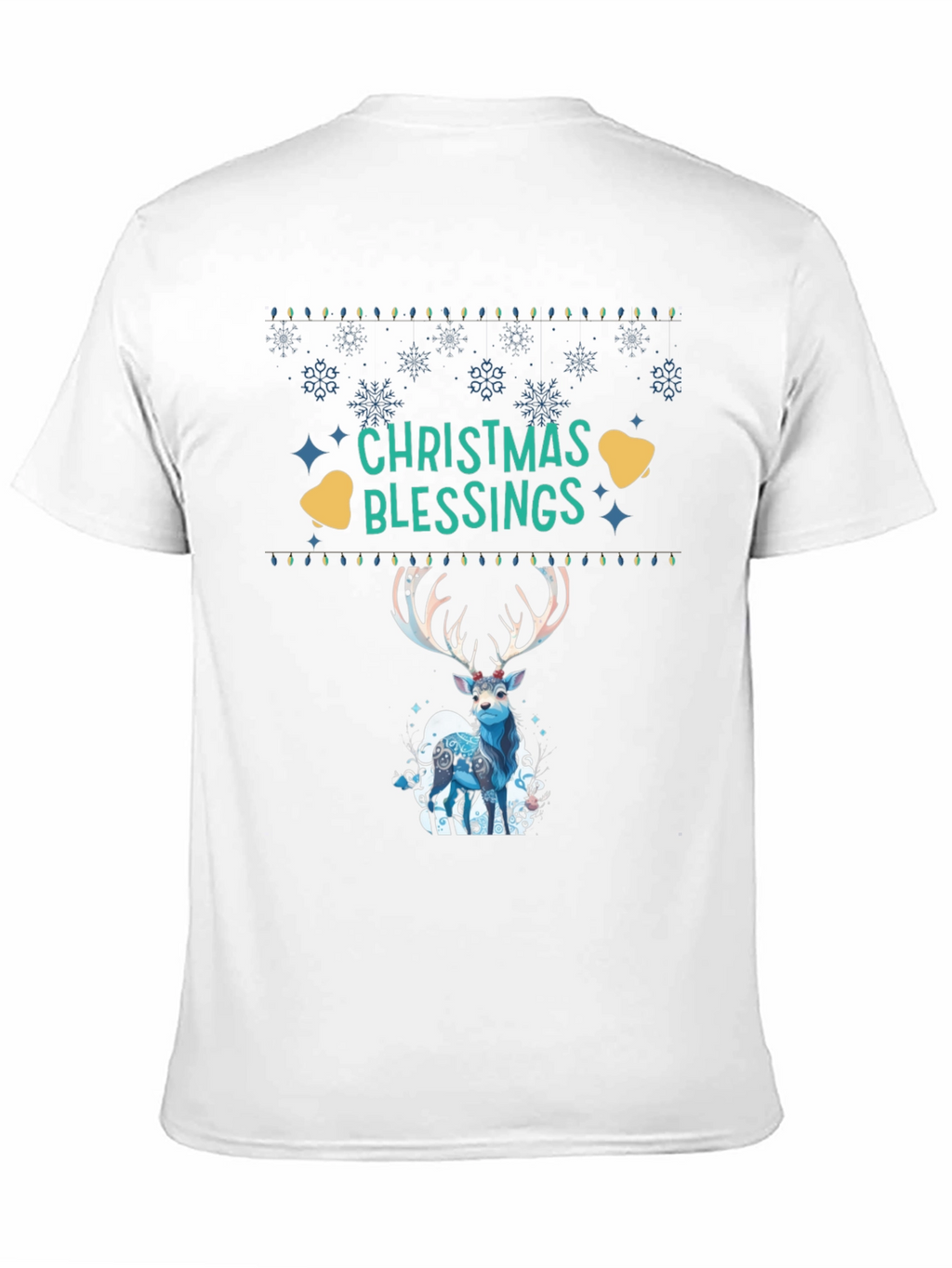 Christmas Blessings Deer Graphic Tee - Holiday Style