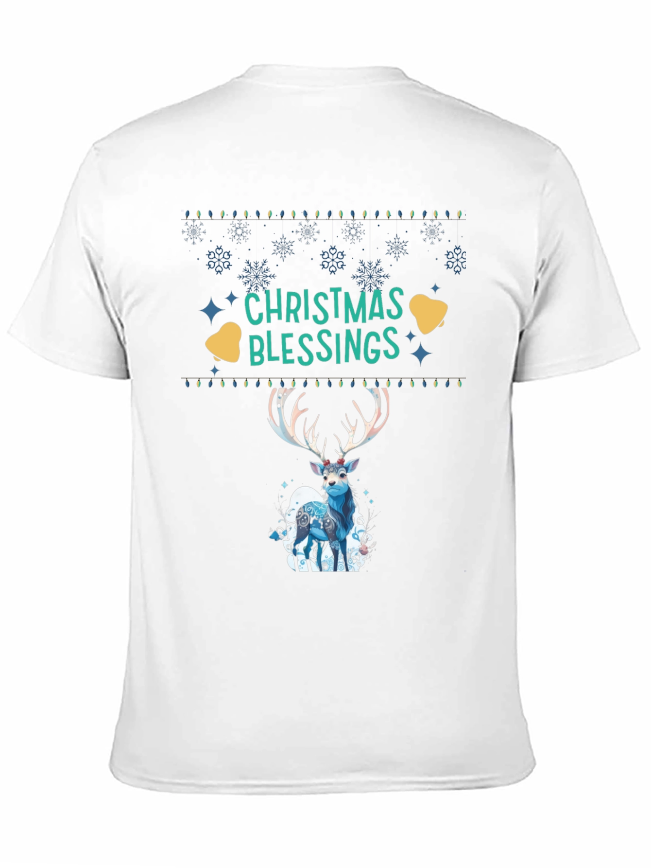 Christmas Blessings Deer Graphic Tee - Holiday Style
