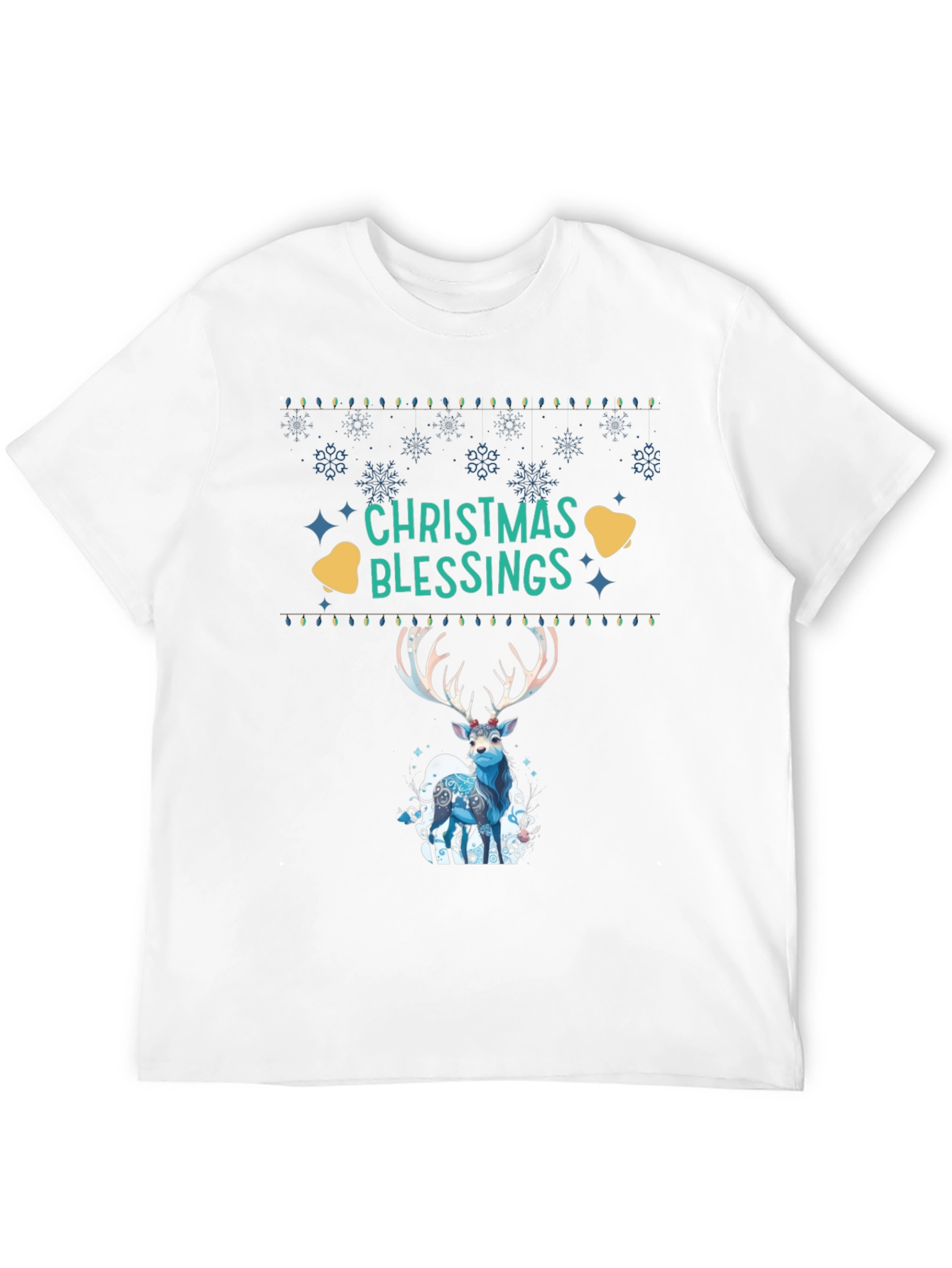 Christmas Blessings Deer Graphic Tee - Holiday Style