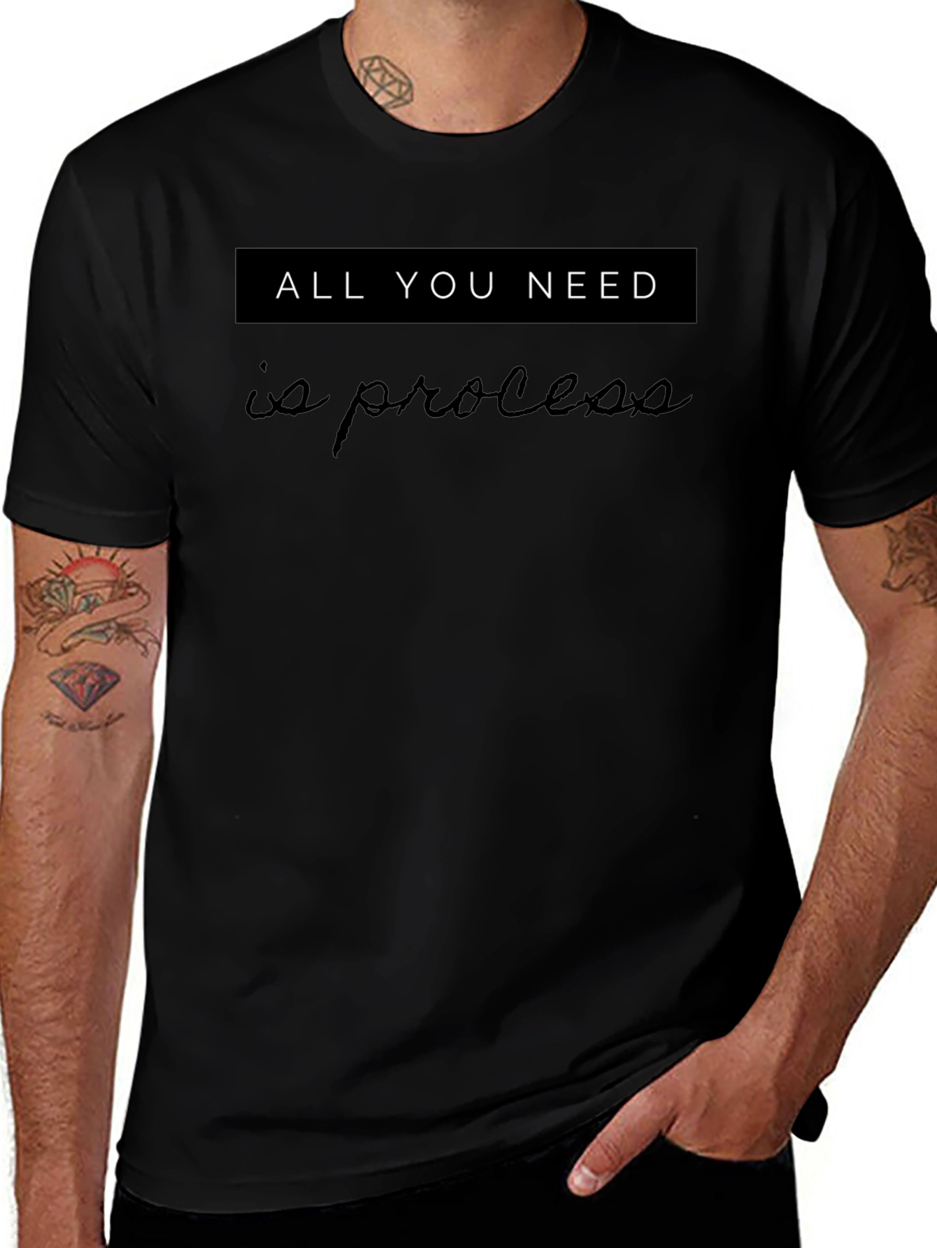 All You Need Is Process Black Tee Shirt