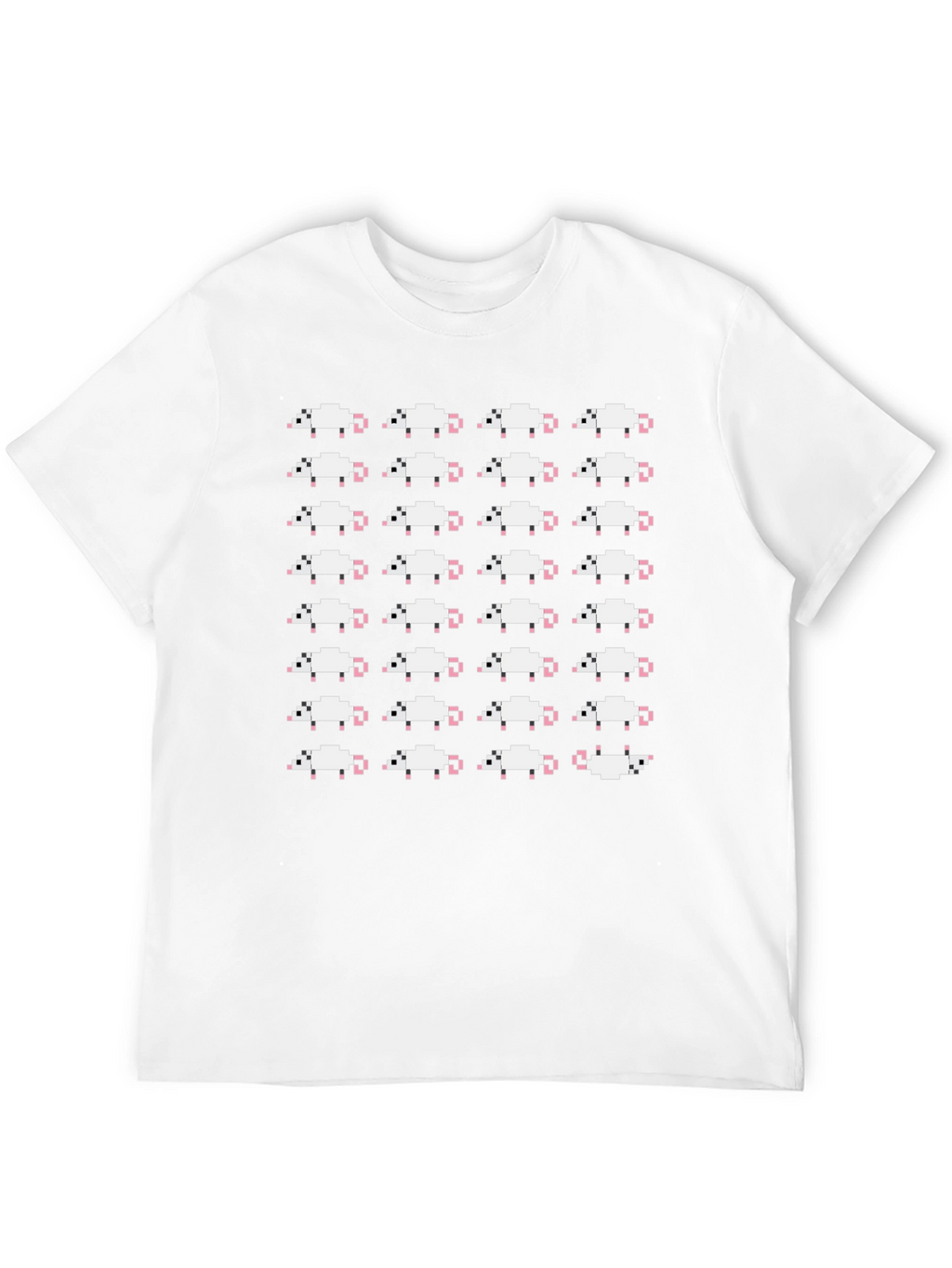 Pixel Mouse Pattern Black T-Shirt