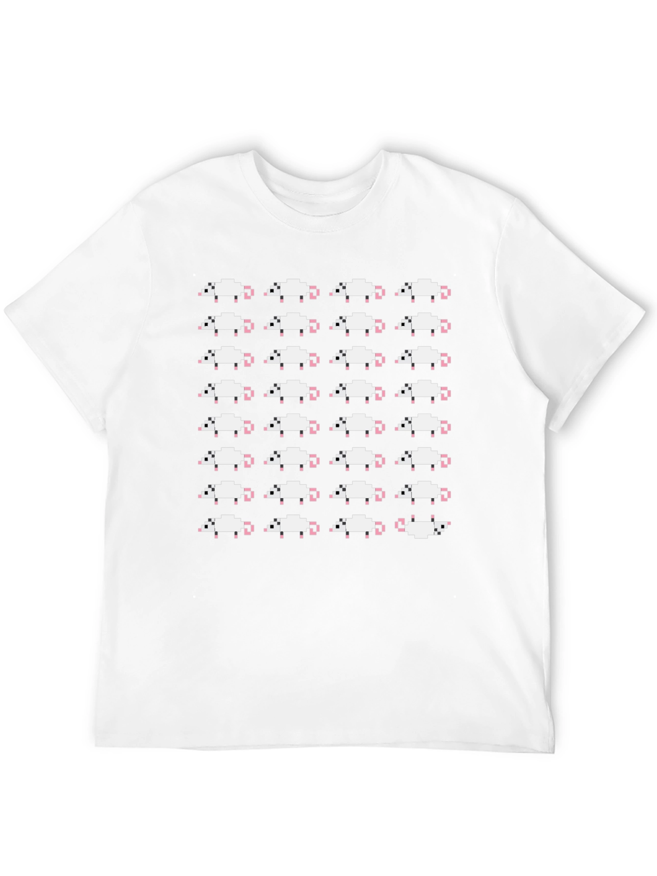 Pixel Mouse Pattern Black T-Shirt