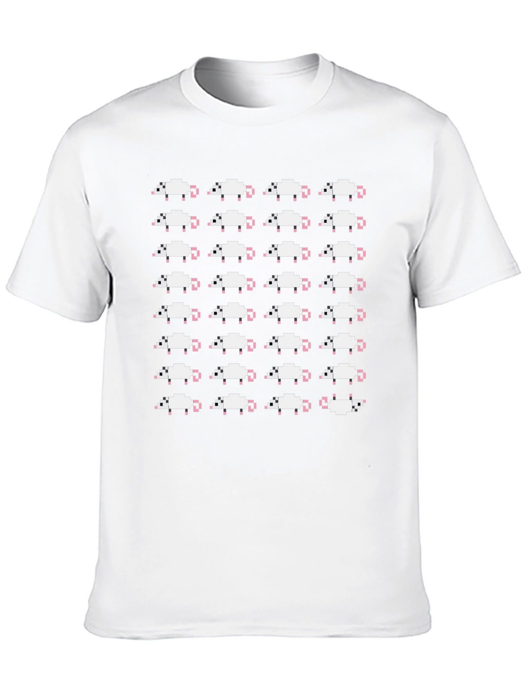 Pixel Mouse Pattern Black T-Shirt