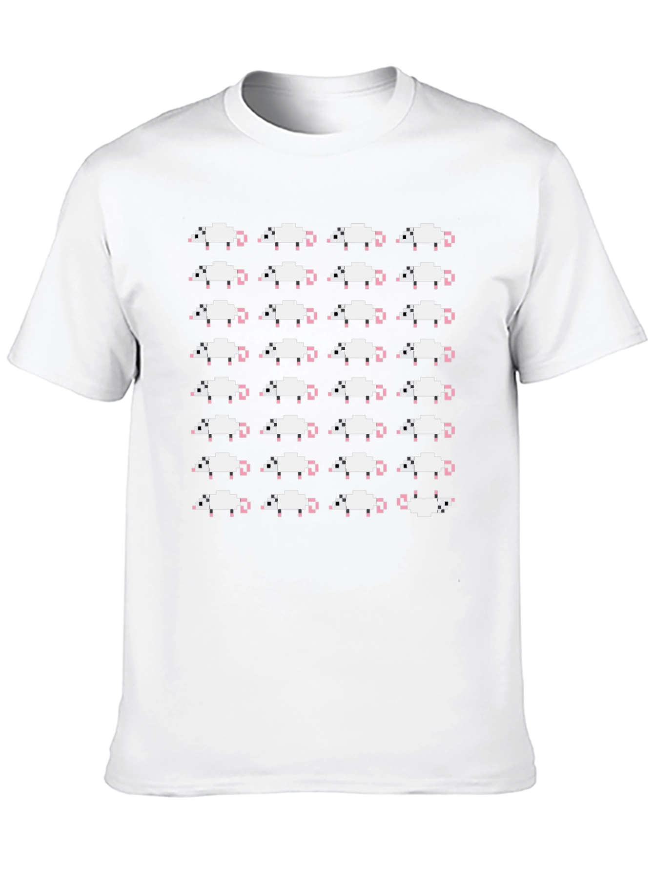 Pixel Mouse Pattern Black T-Shirt
