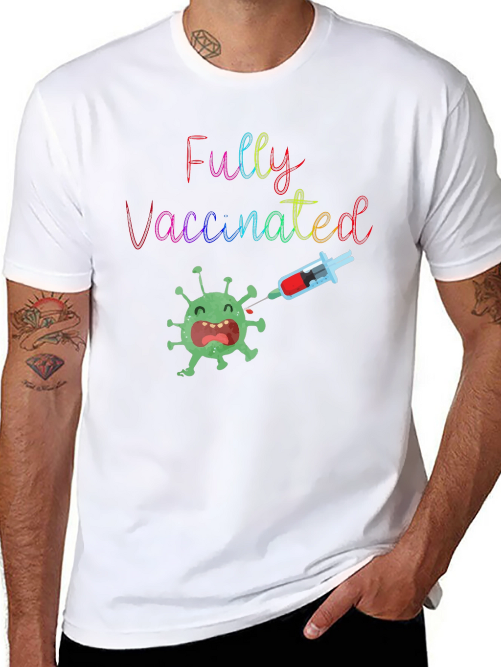 Fully Vaccinated Tee - Black Cotton Blend