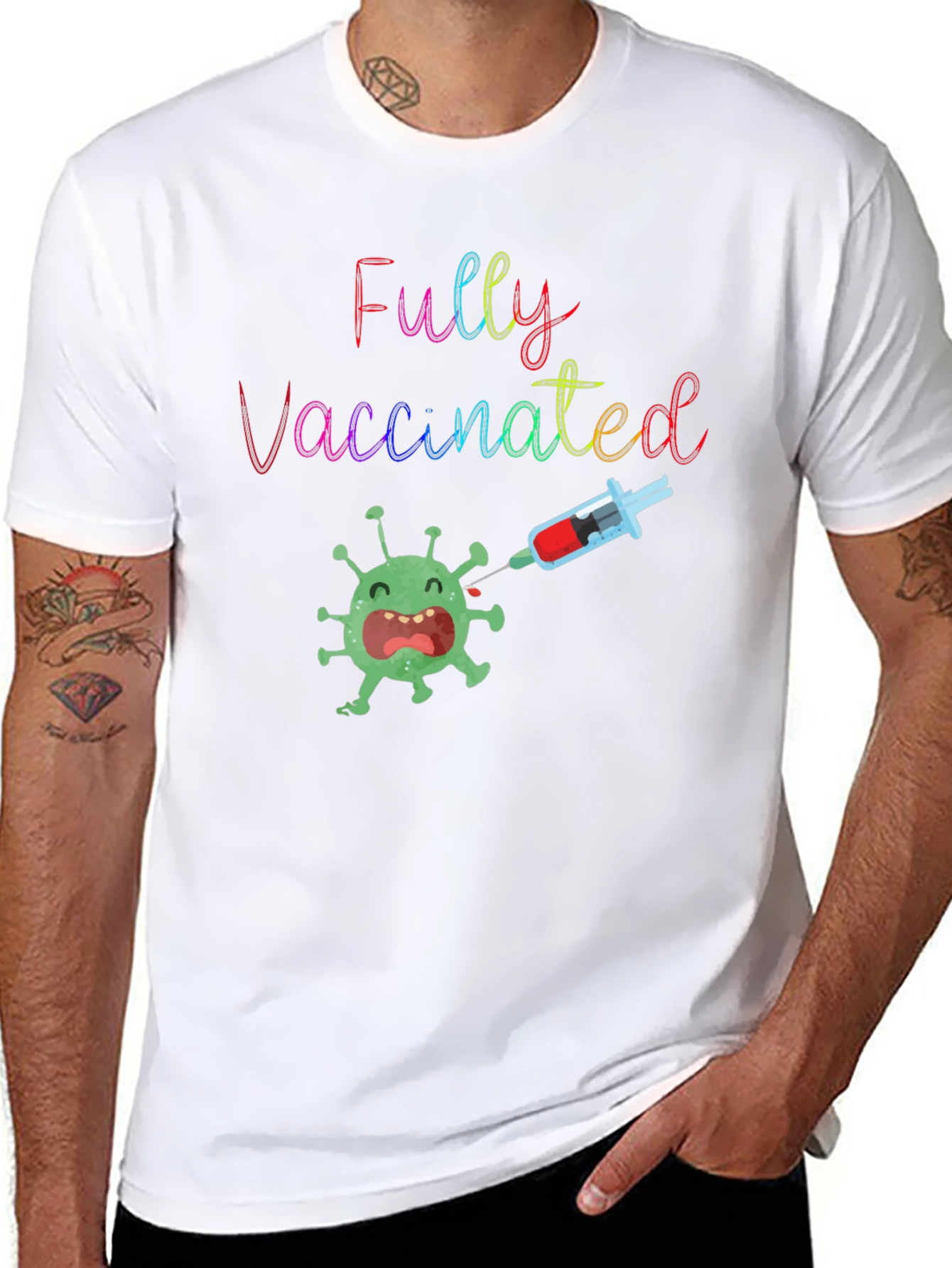 Fully Vaccinated Tee - Black Cotton Blend