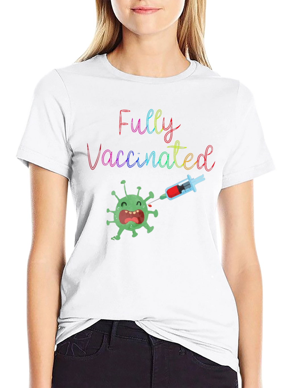Fully Vaccinated Tee - Black Cotton Blend