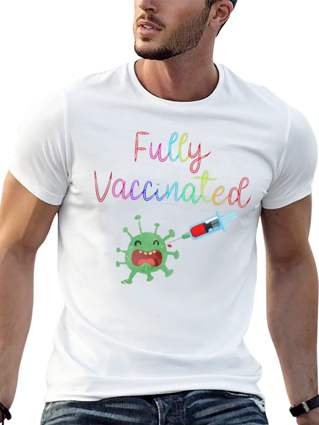Fully Vaccinated Tee - Black Cotton Blend