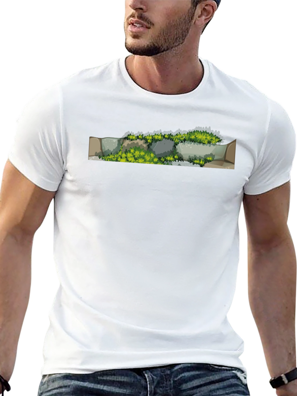 Mossy Stone Wall Graphic Tee - Nature Lovers Apparel