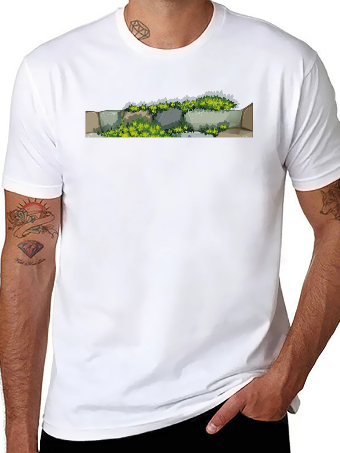 Mossy Stone Wall Graphic Tee - Nature Lovers Apparel
