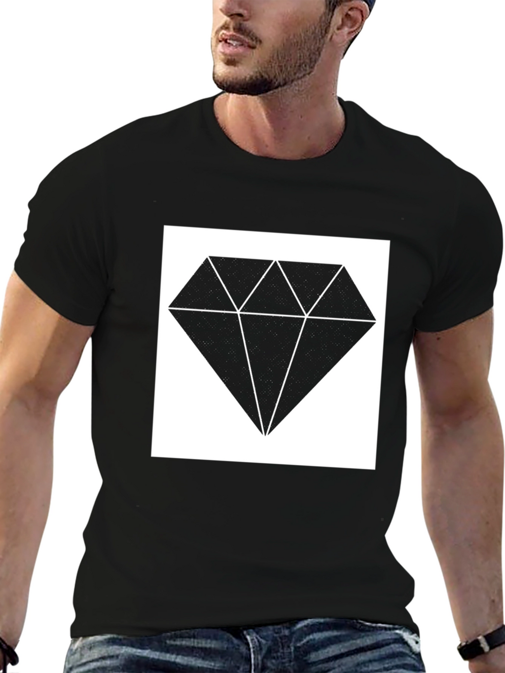 Diamond Graphic Tee - Stylish Black Shirt
