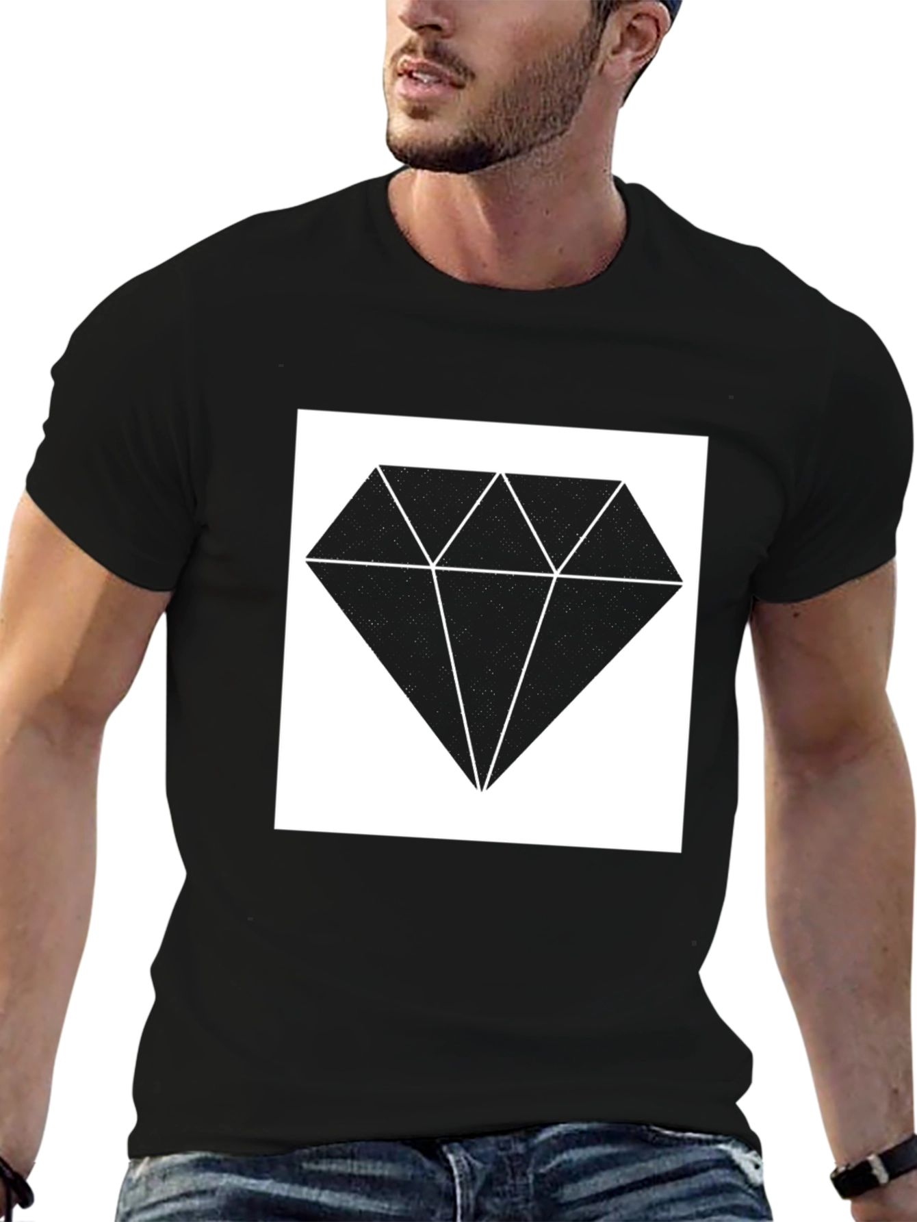 Diamond Graphic Tee - Stylish Black Shirt