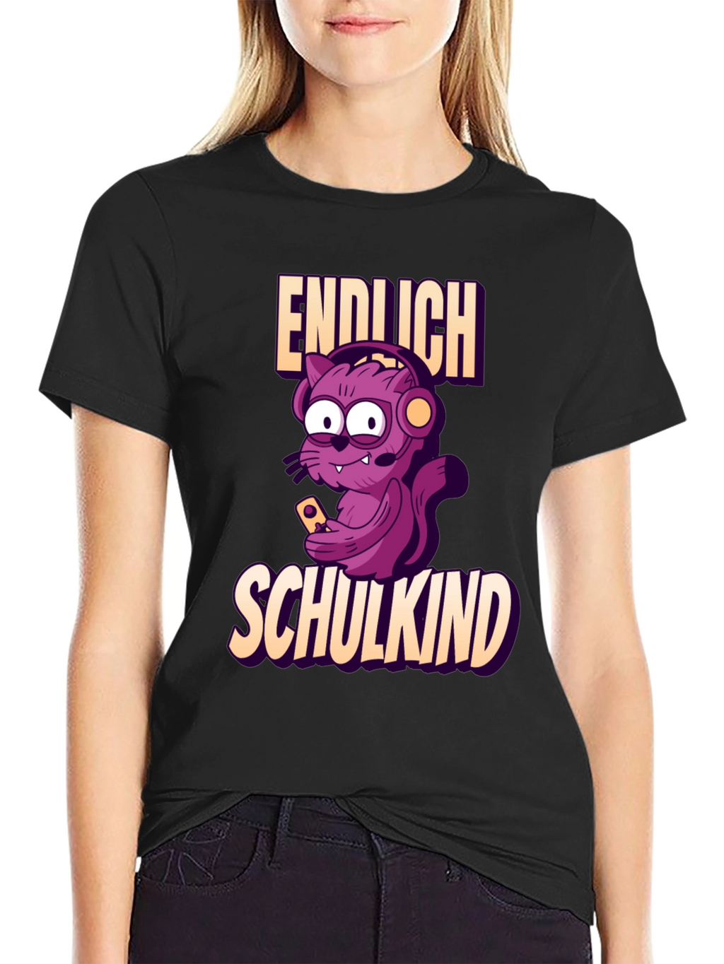 Funny Gamer Cat Endlich Schulkind T-Shirt