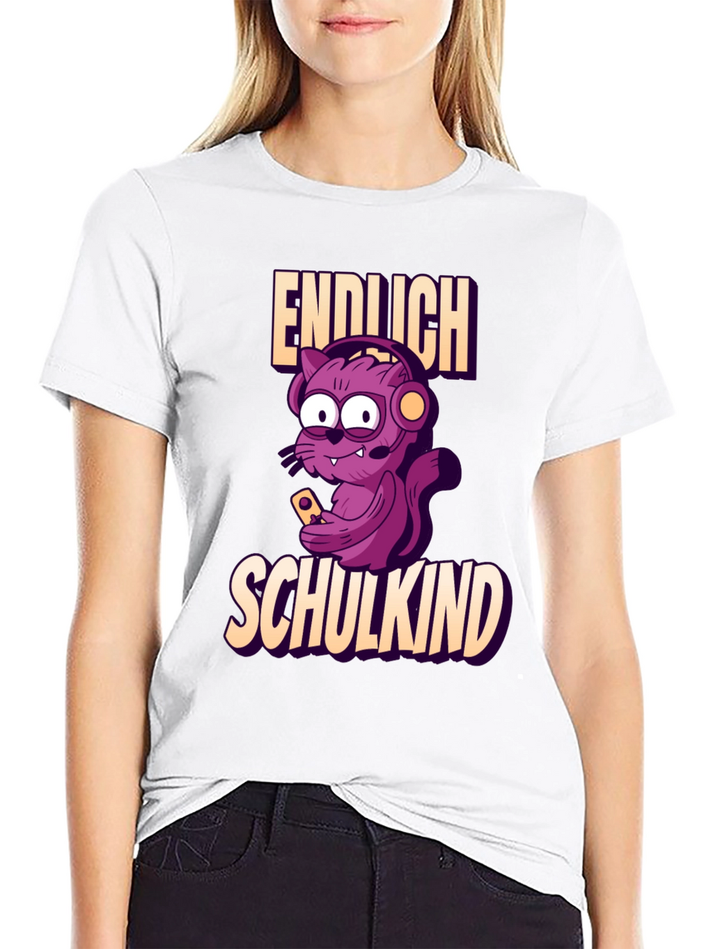 Funny Gamer Cat Endlich Schulkind T-Shirt