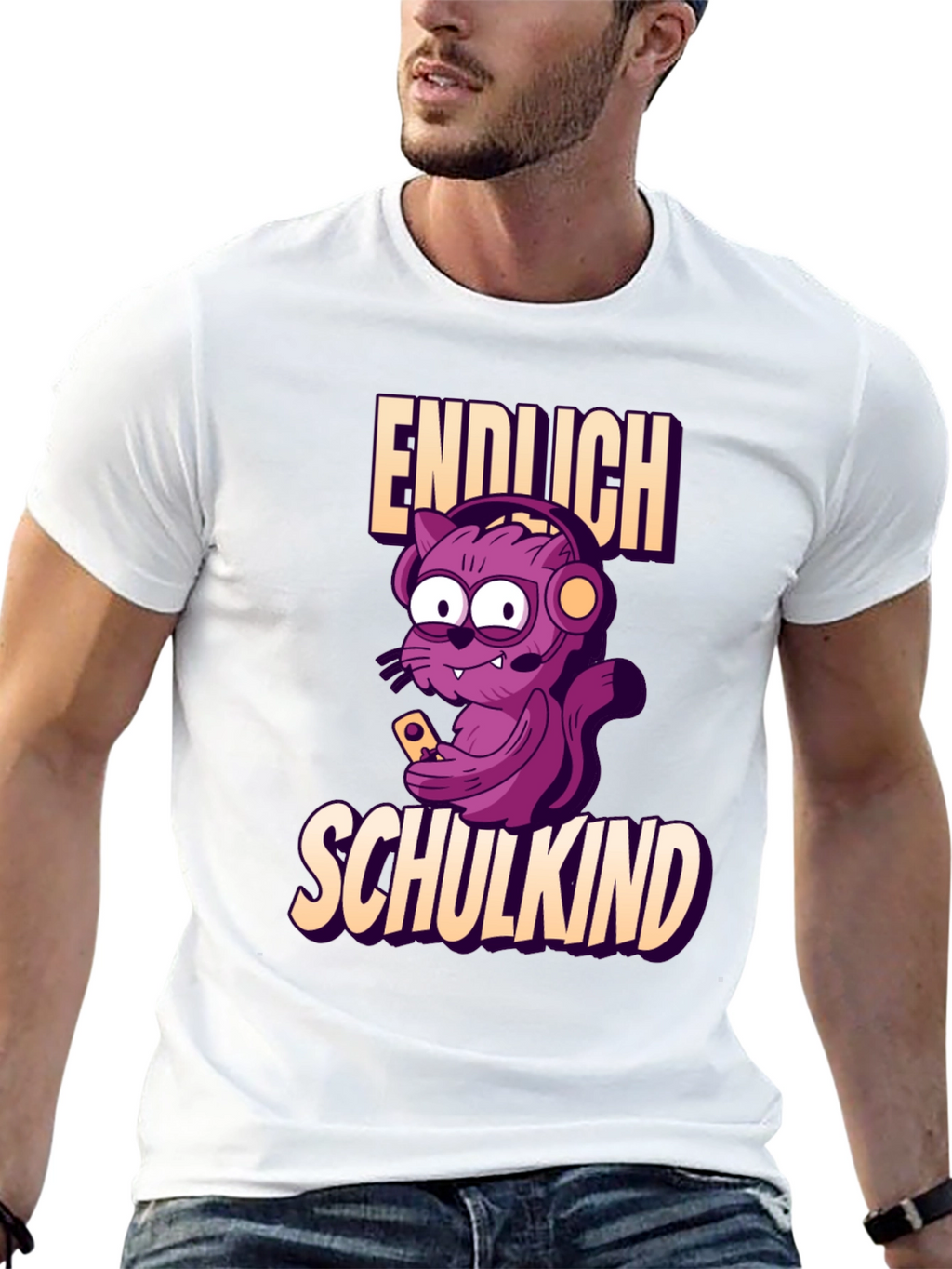 Funny Gamer Cat Endlich Schulkind T-Shirt