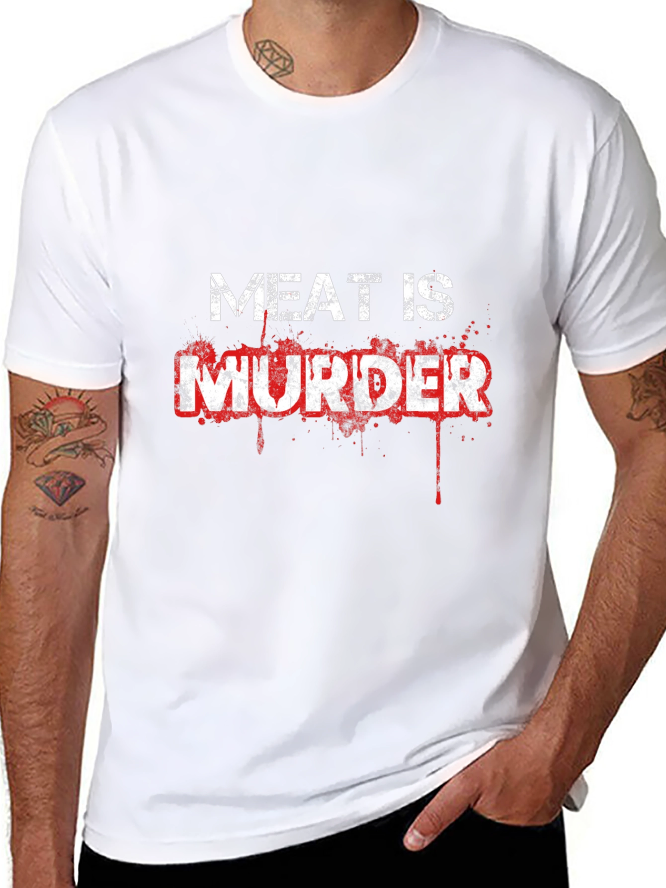 Meat is Murder Graphic T-Shirt - Vegan Activist Tee
