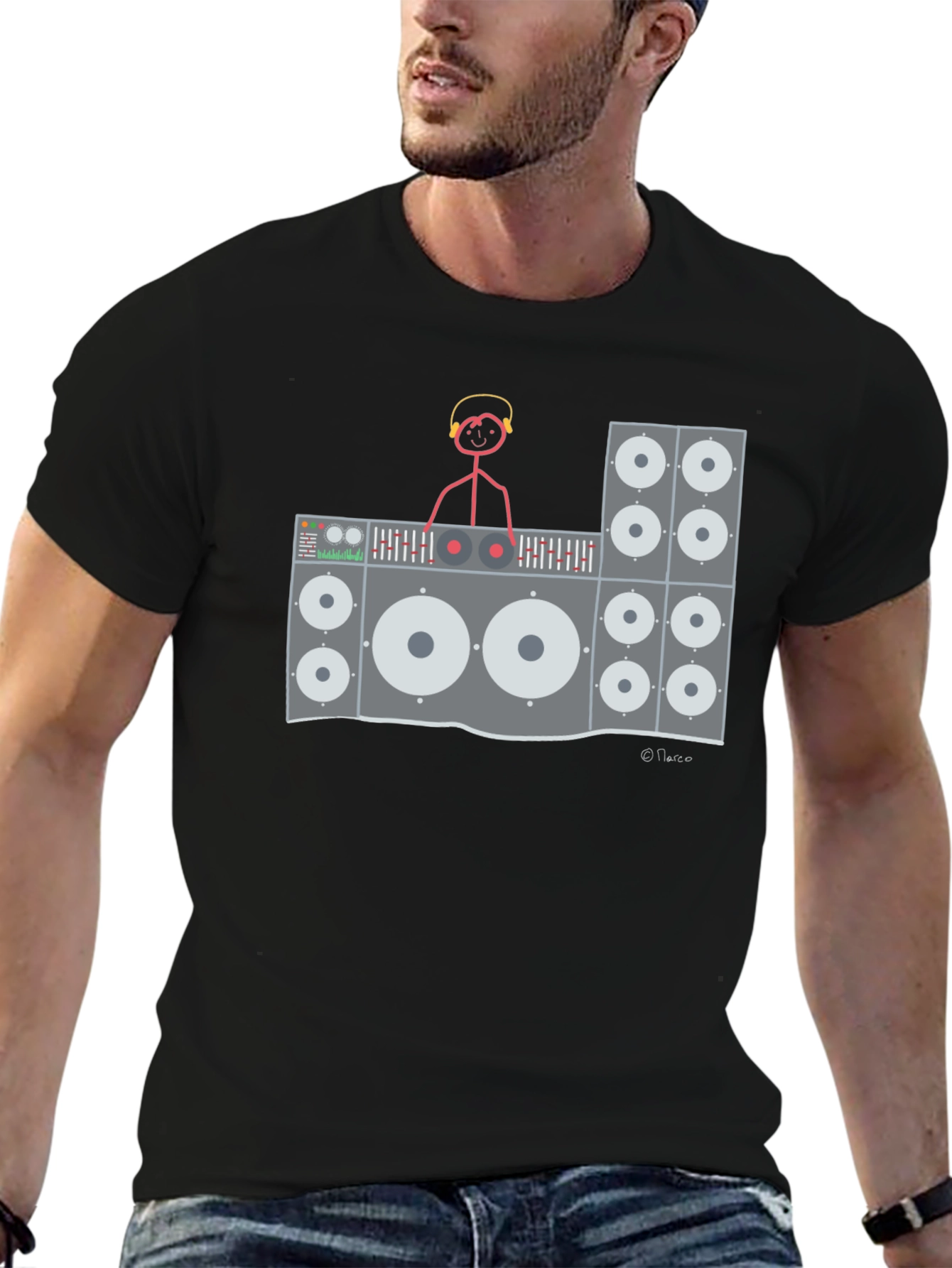 DJ Stick Figure Graphic Tee