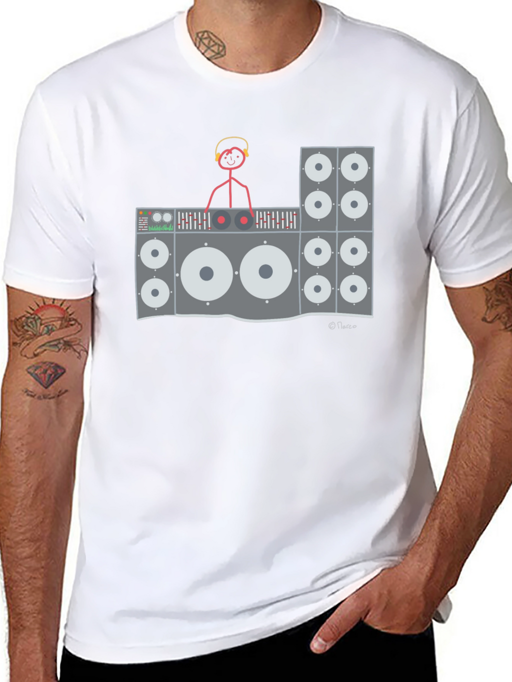 DJ Stick Figure Graphic Tee
