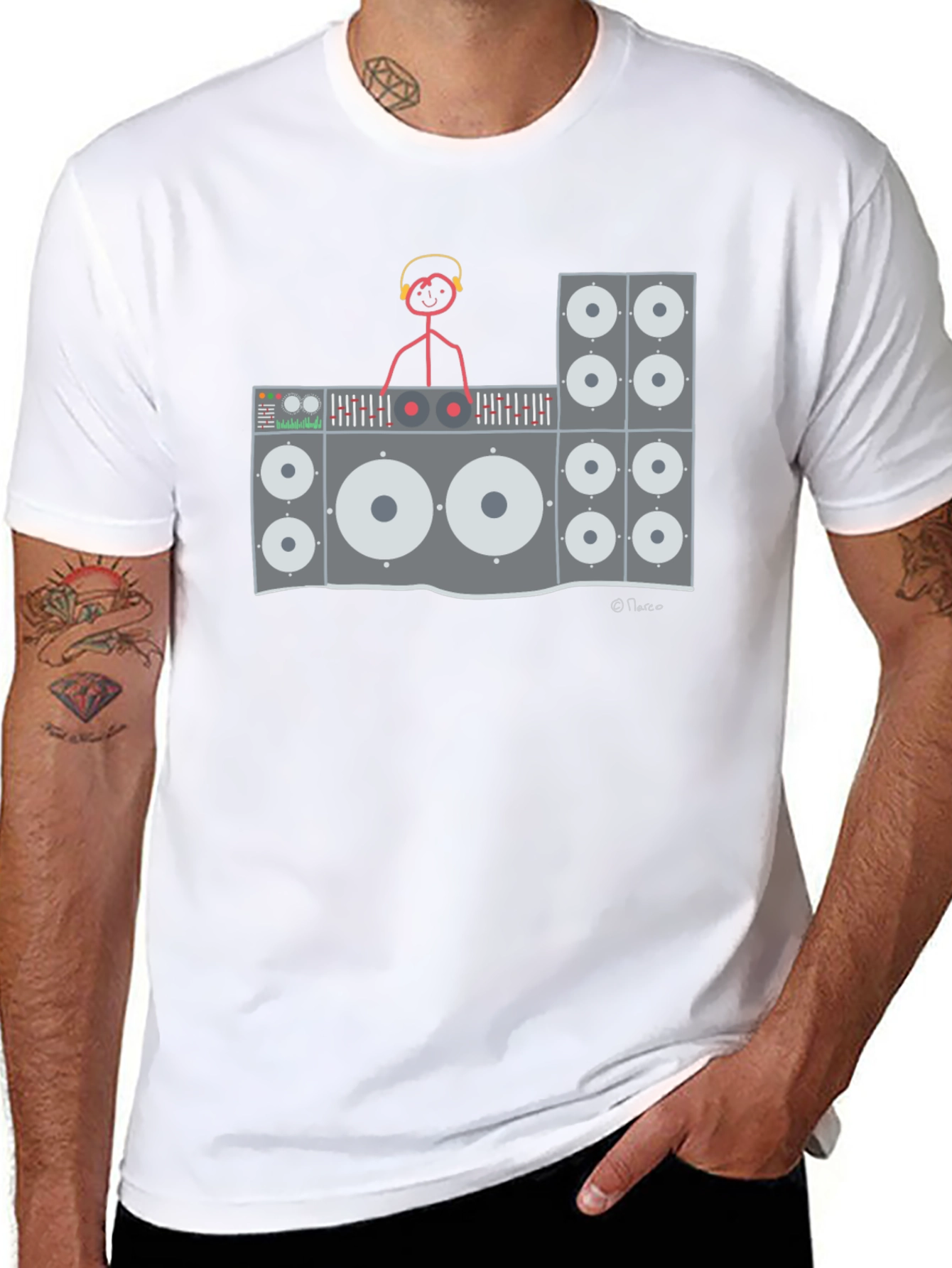 DJ Stick Figure Graphic Tee