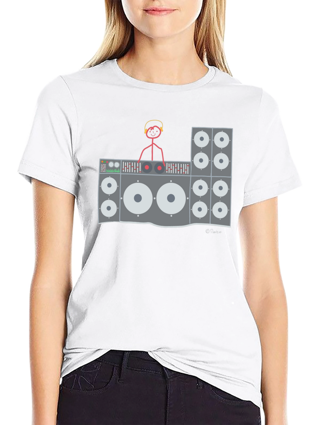 DJ Stick Figure Graphic Tee