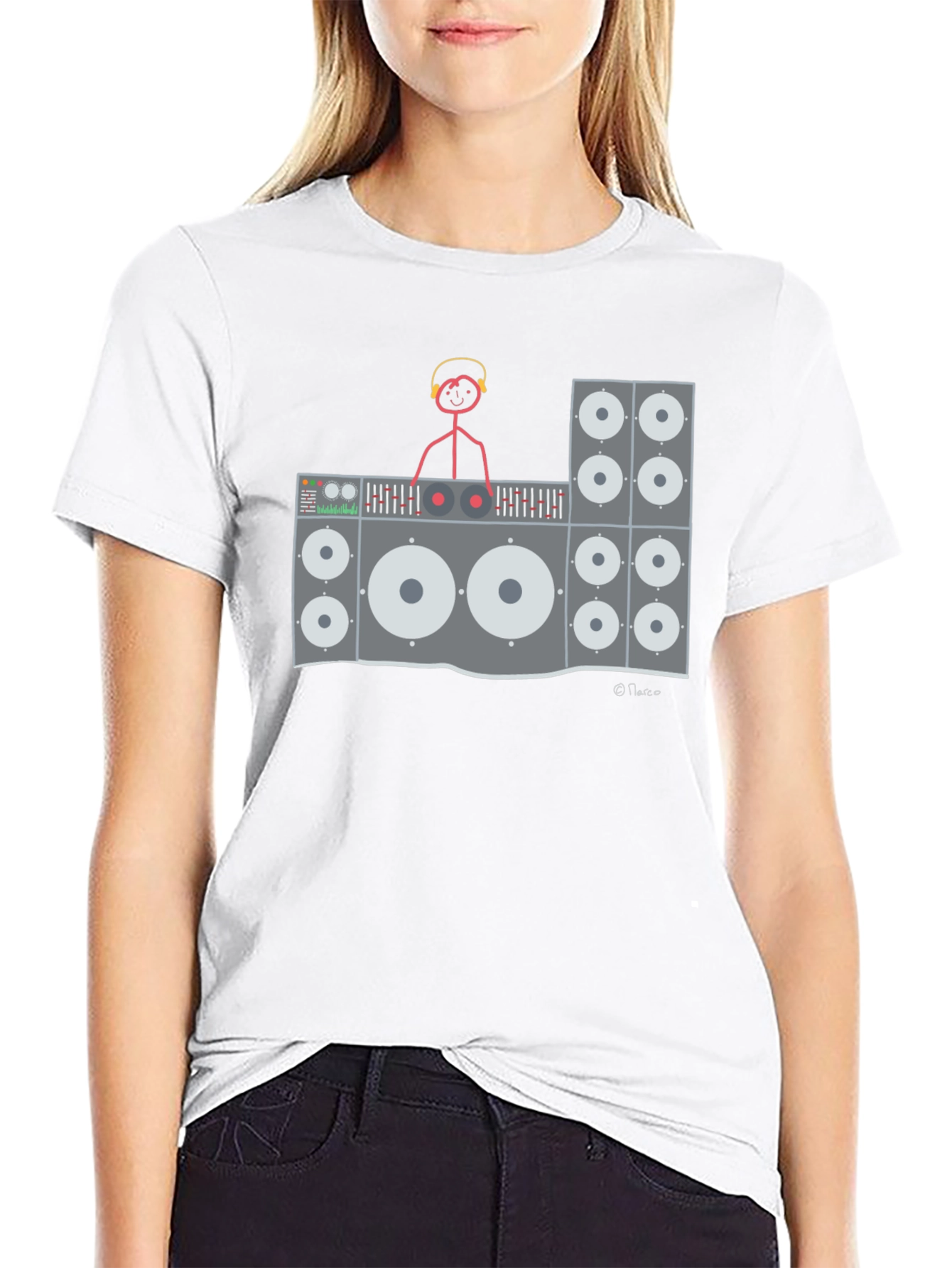 DJ Stick Figure Graphic Tee