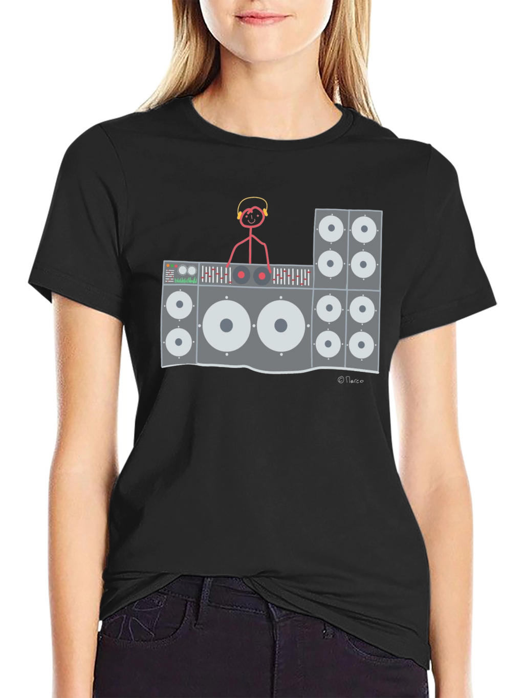 DJ Stick Figure Graphic Tee