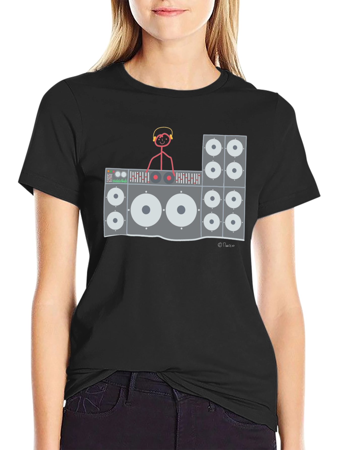 DJ Stick Figure Graphic Tee
