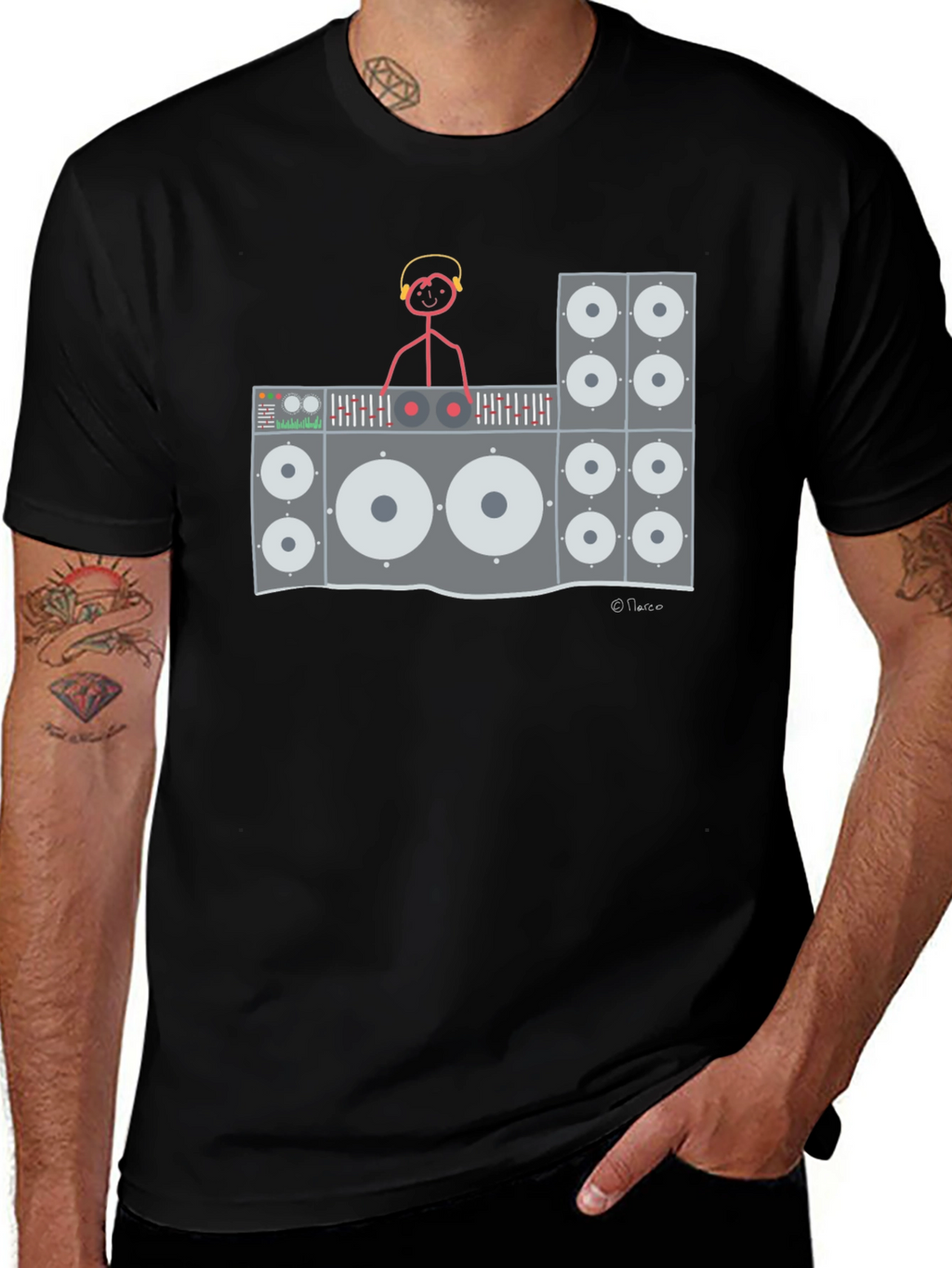 DJ Stick Figure Graphic Tee