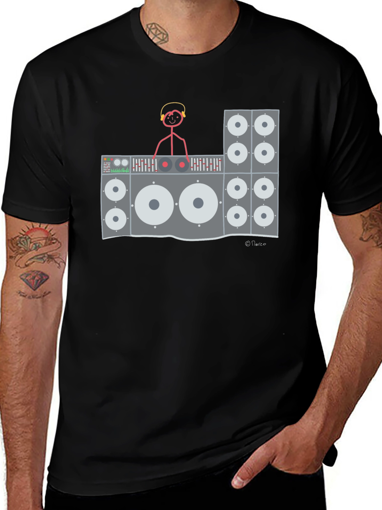 DJ Stick Figure Graphic Tee