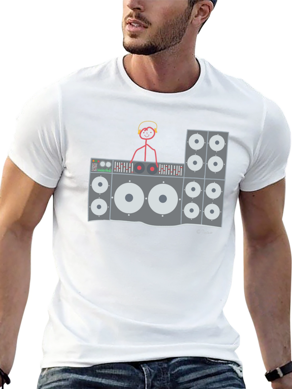 DJ Stick Figure Graphic Tee