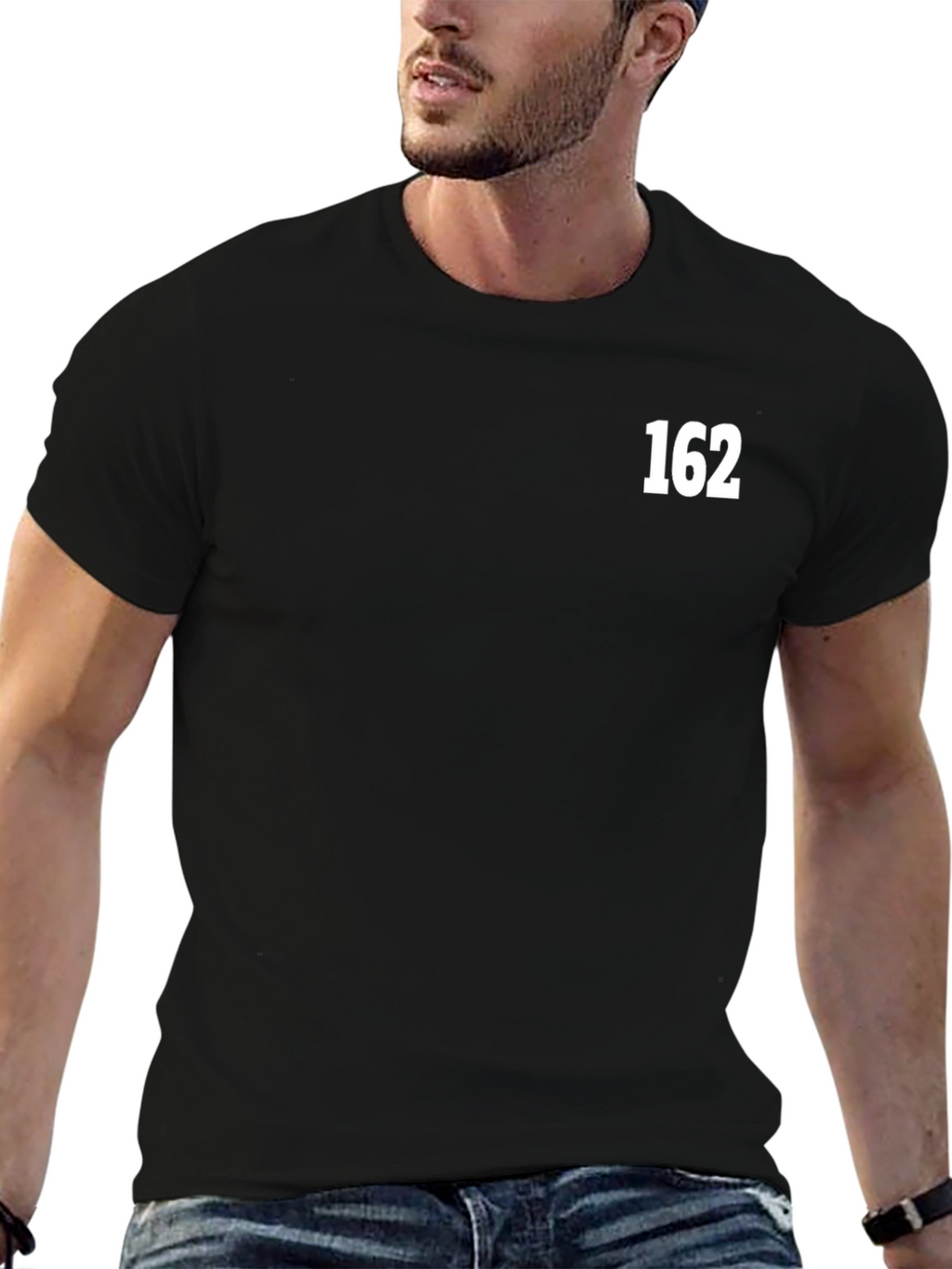 Mens Black T-Shirt with 162 Graphic