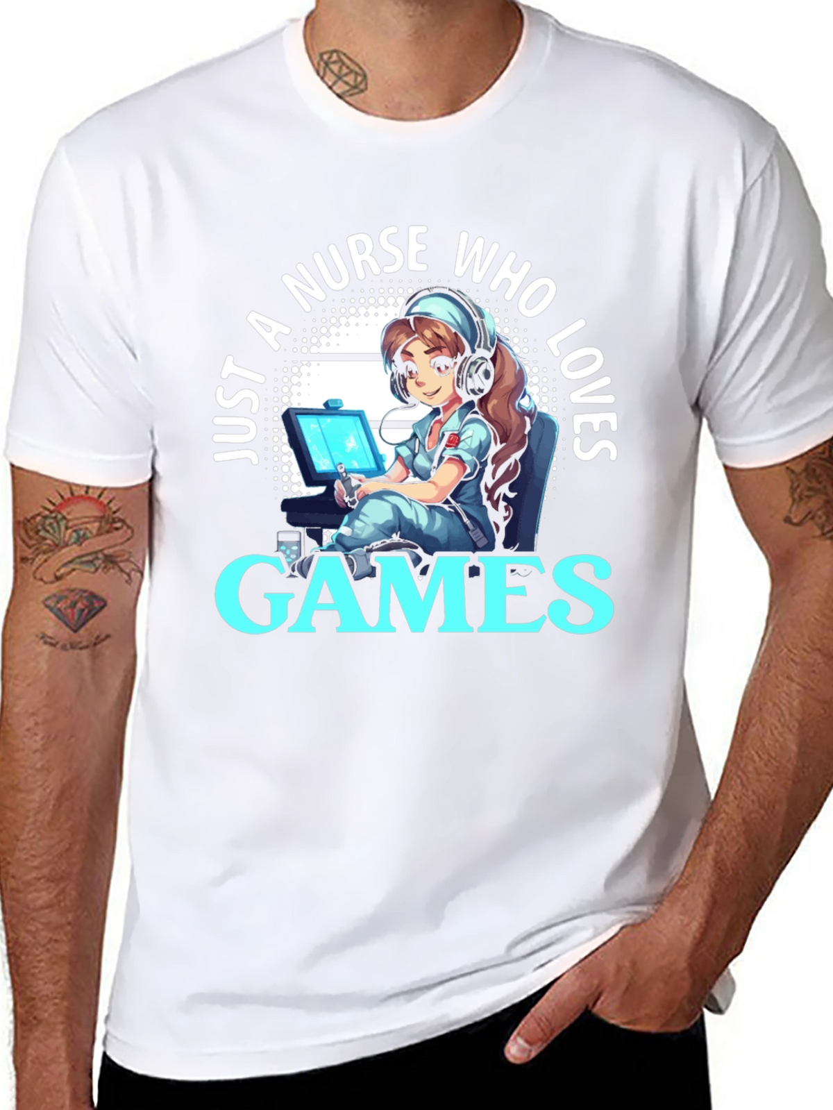 Nurse Gamer T-Shirt - Just a Nurse Who Loves Games