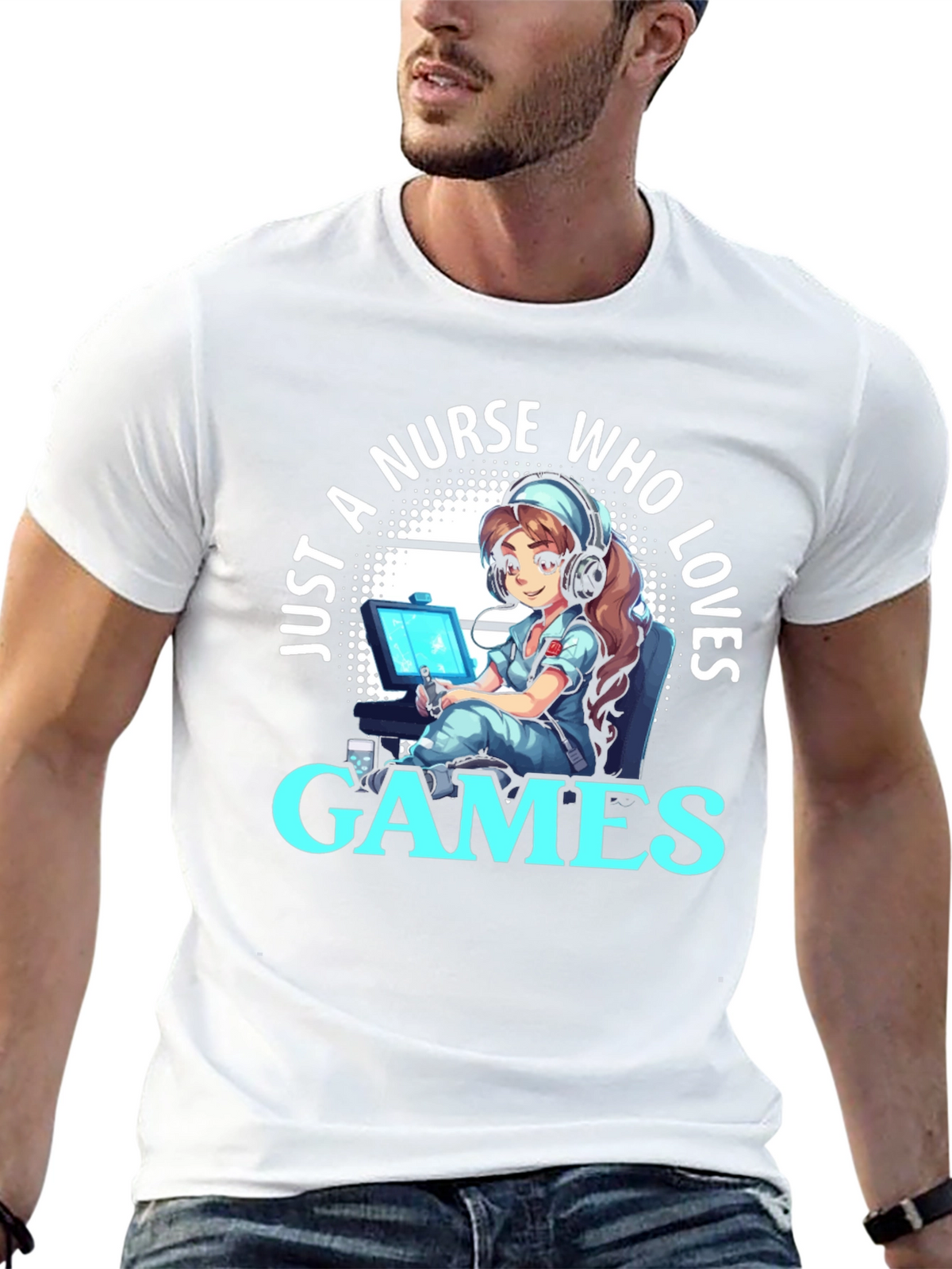 Nurse Gamer T-Shirt - Just a Nurse Who Loves Games