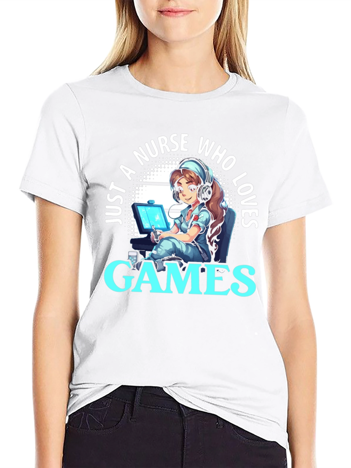 Nurse Gamer T-Shirt - Just a Nurse Who Loves Games