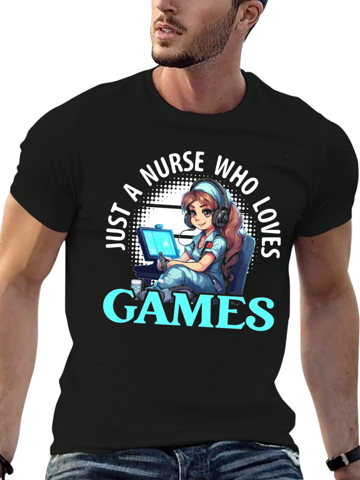 Nurse Gamer T-Shirt - Just a Nurse Who Loves Games