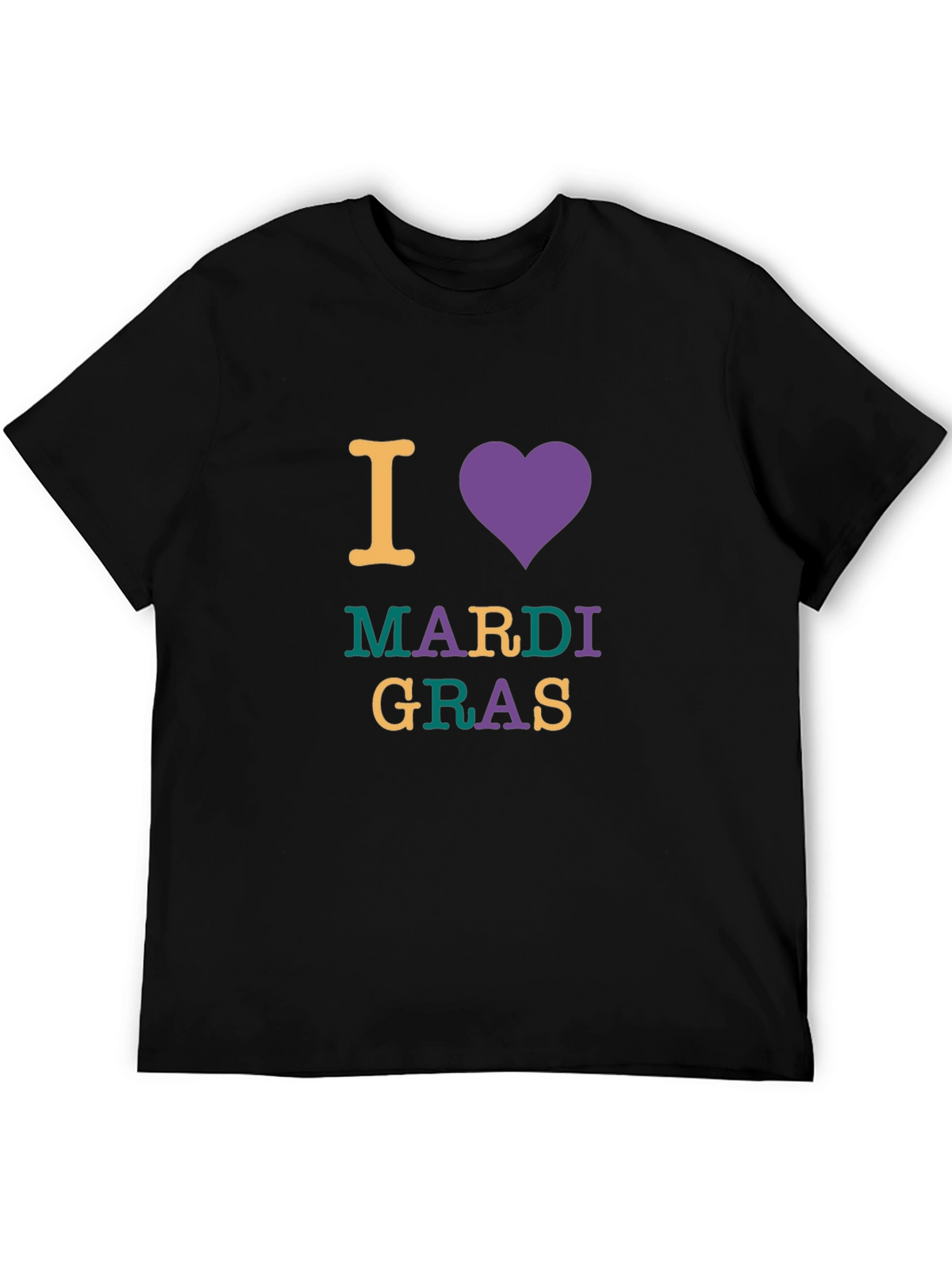 I Love Mardi Gras Graphic Tee - Unisex Black T-Shirt