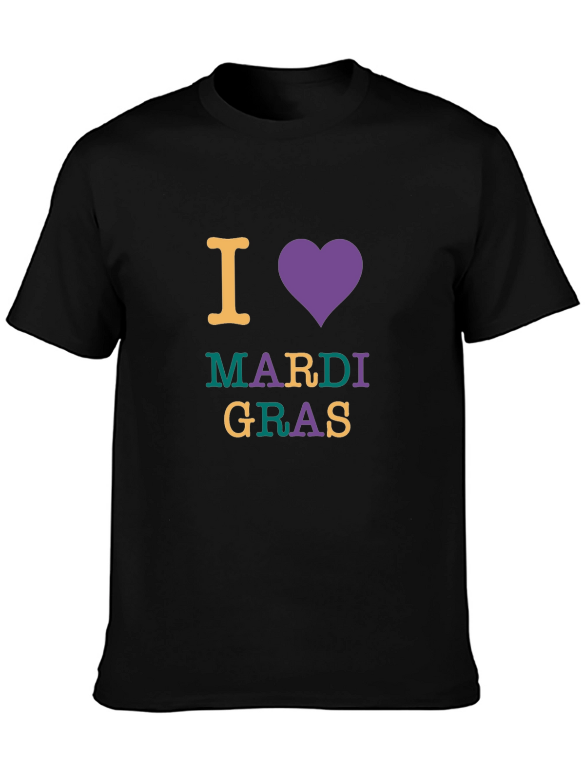 I Love Mardi Gras Graphic Tee - Unisex Black T-Shirt