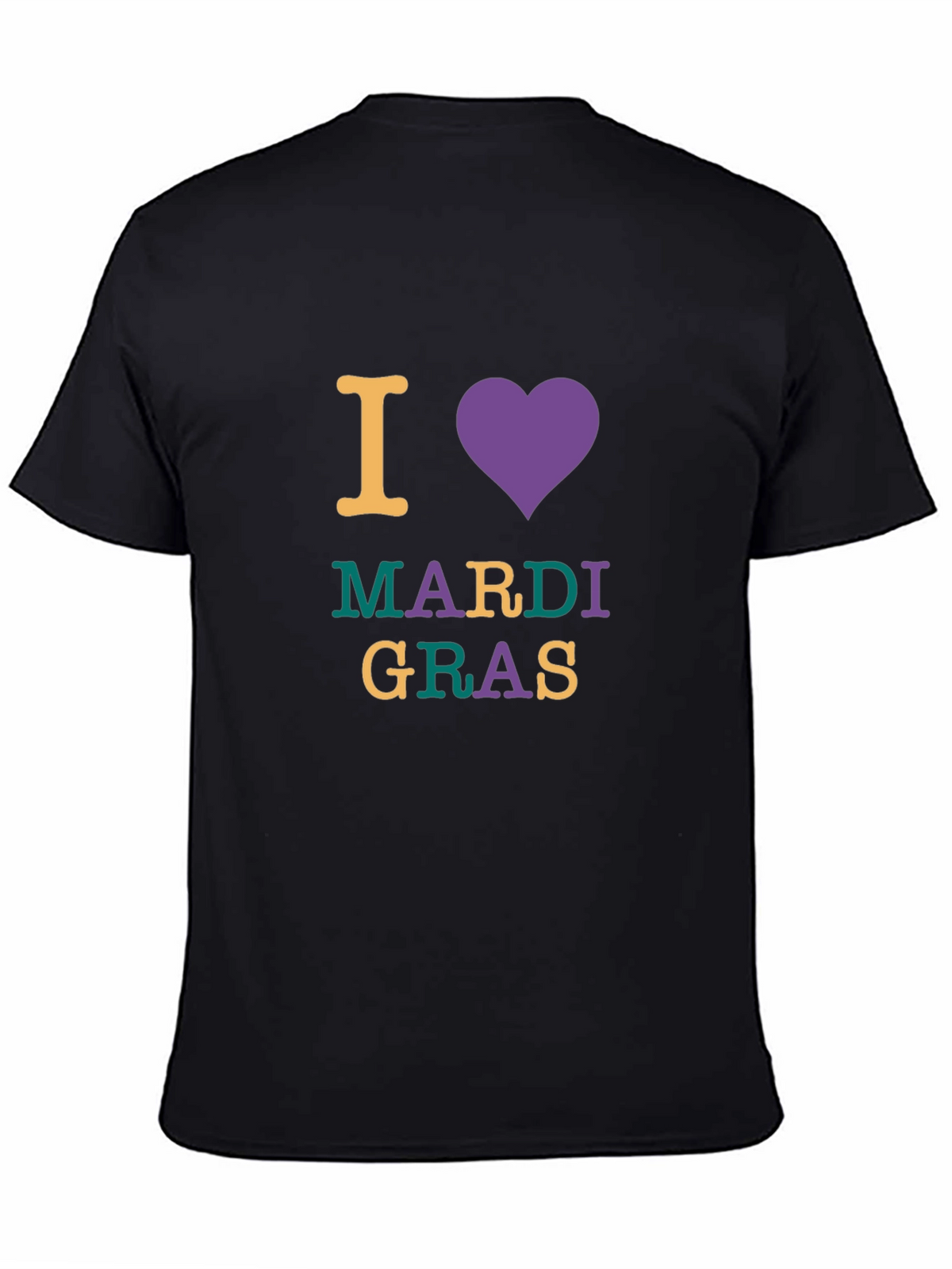 I Love Mardi Gras Graphic Tee - Unisex Black T-Shirt