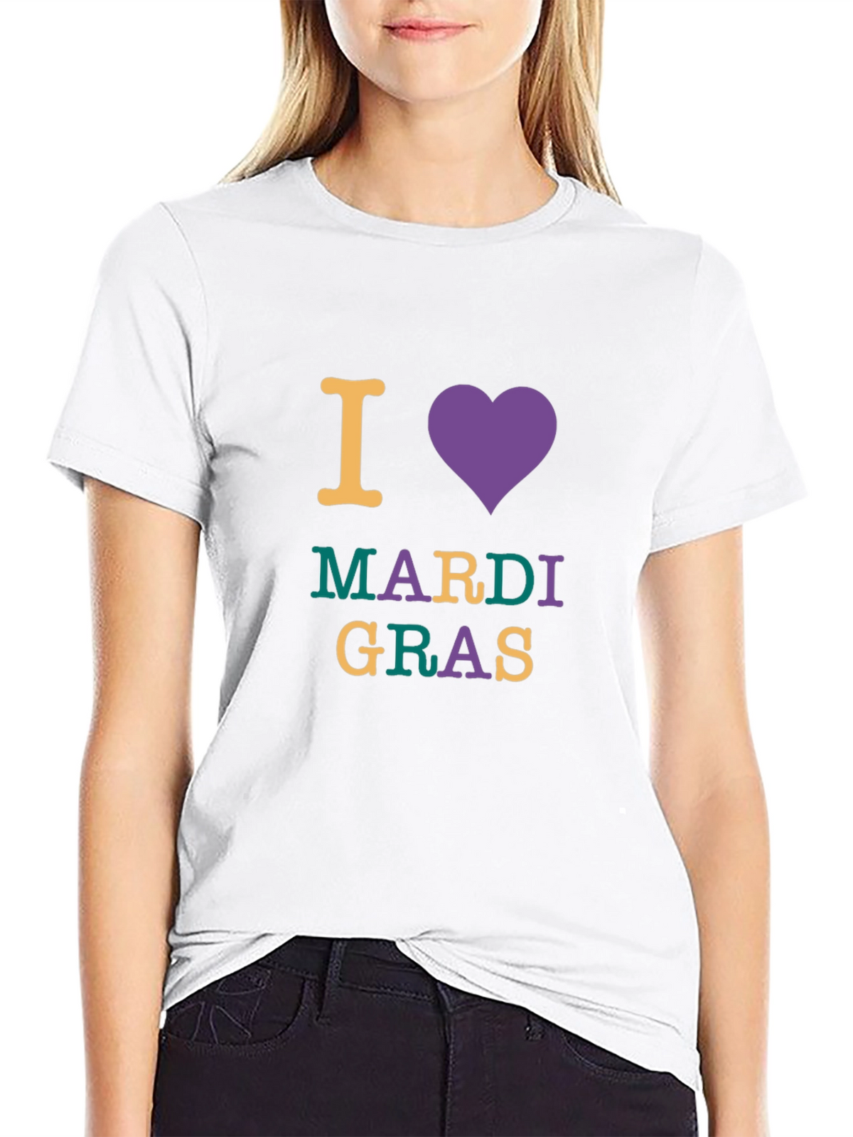 I Love Mardi Gras Graphic Tee - Unisex Black T-Shirt