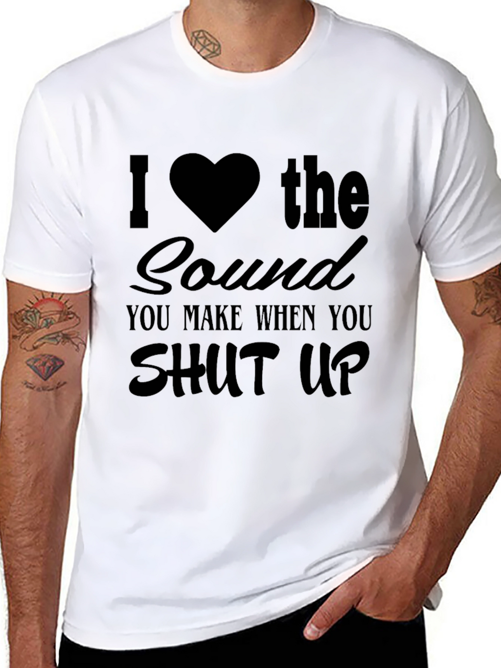 I Heart the Sound Mens Black Graphic Tee