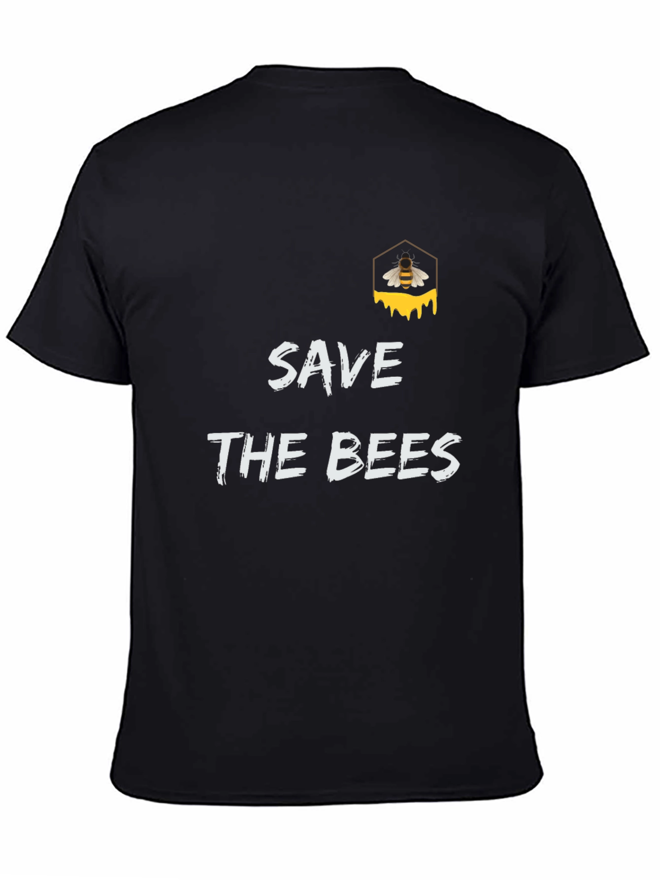 Save The Bees Graphic Tee - Black Cotton T-Shirt