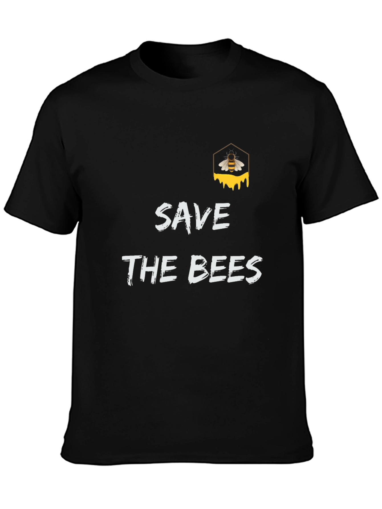 Save The Bees Graphic Tee - Black Cotton T-Shirt