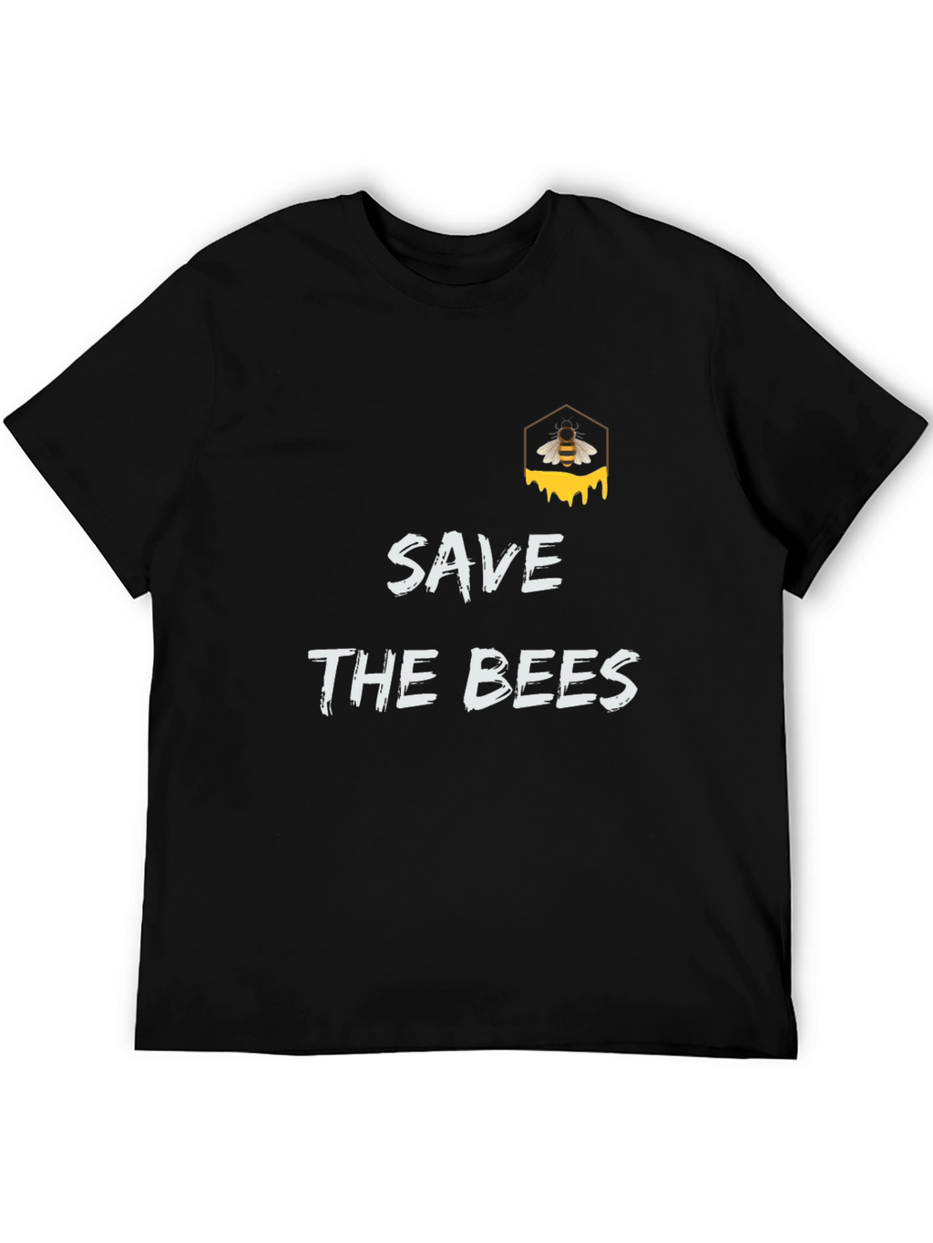 Save The Bees Graphic Tee - Black Cotton T-Shirt