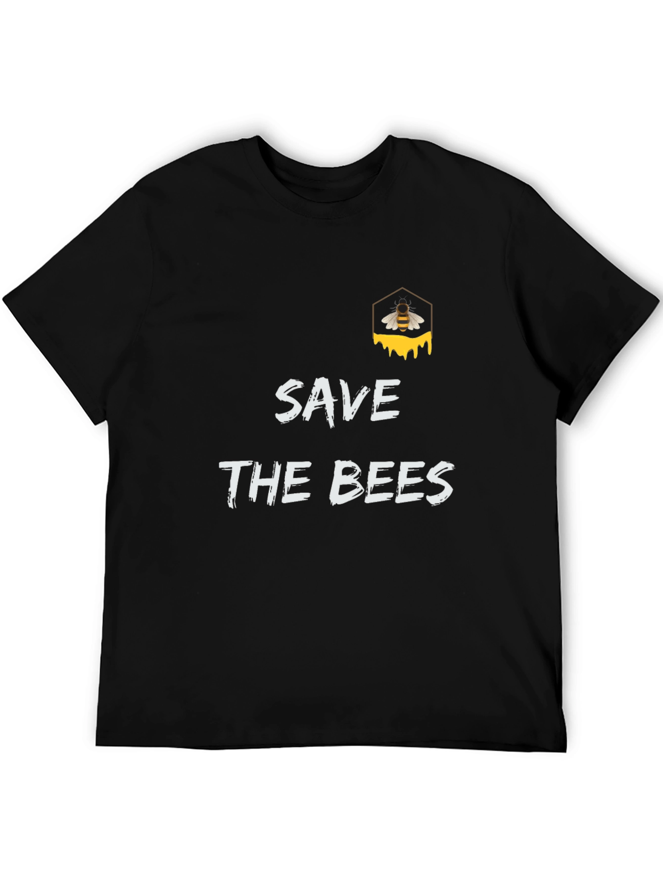 Save The Bees Graphic Tee - Black Cotton T-Shirt