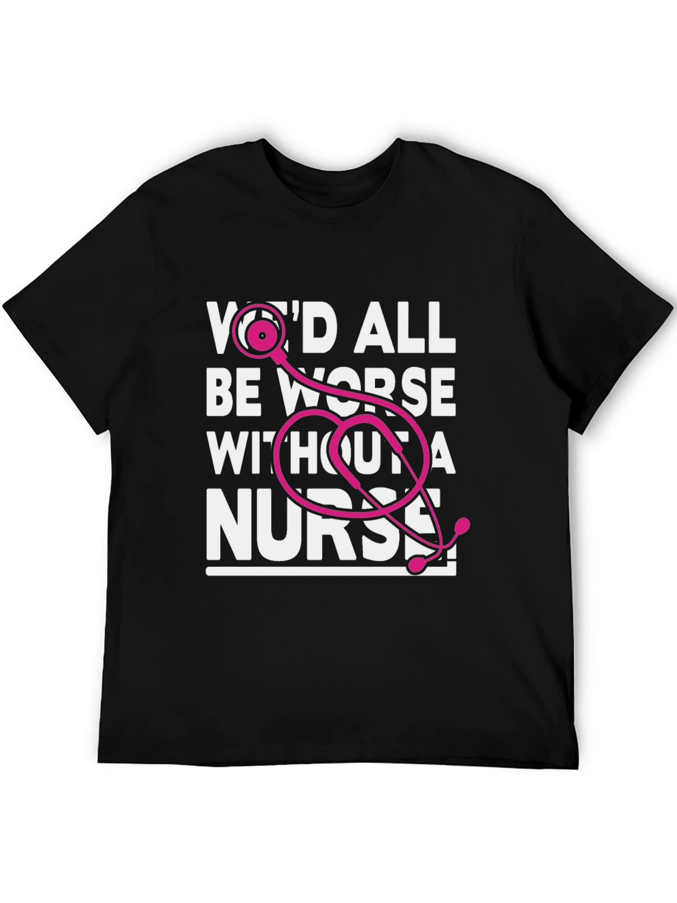 Nurse Appreciation Graphic Tee - Pink Stethoscope Design