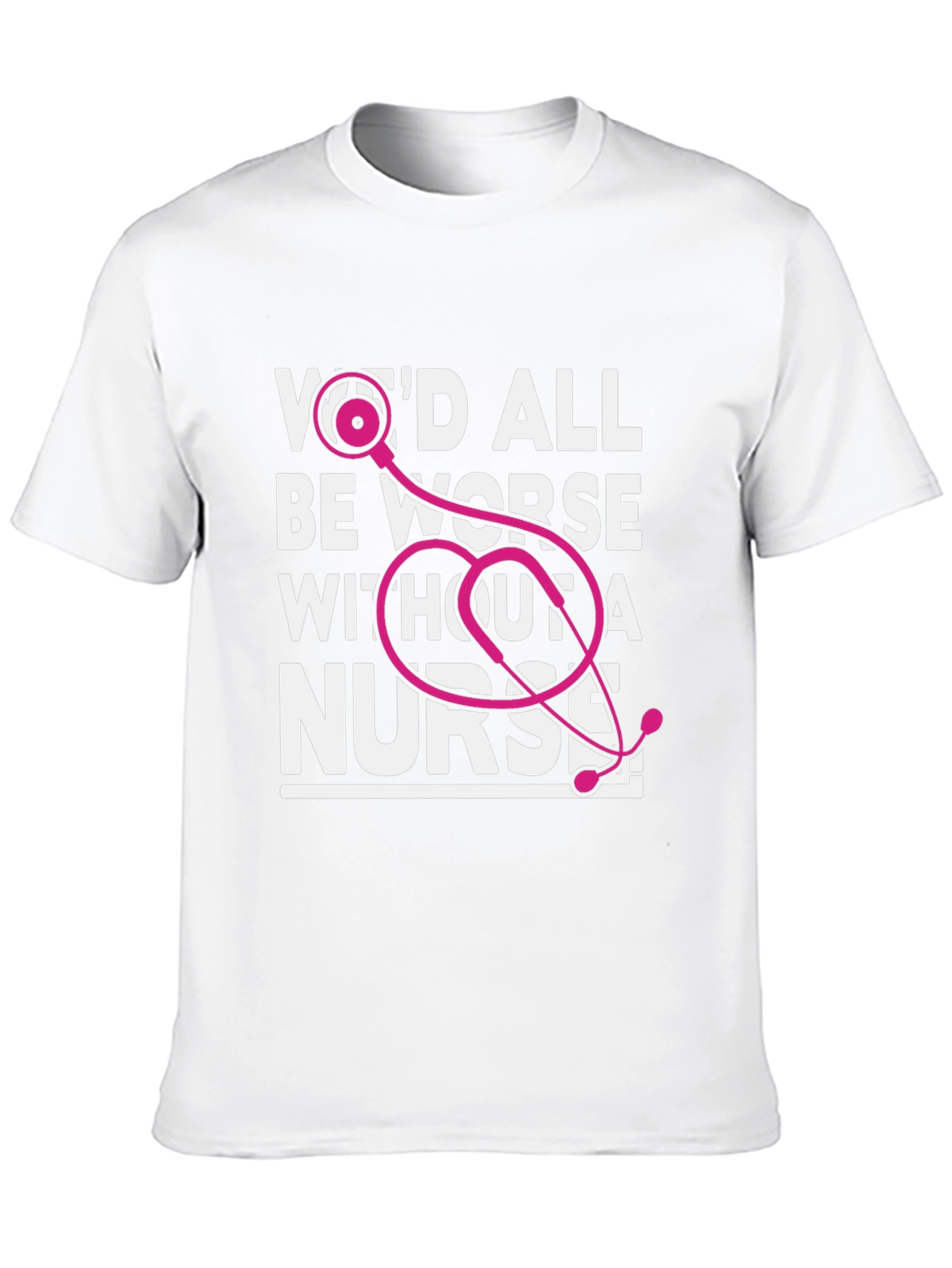 Nurse Appreciation Graphic Tee - Pink Stethoscope Design