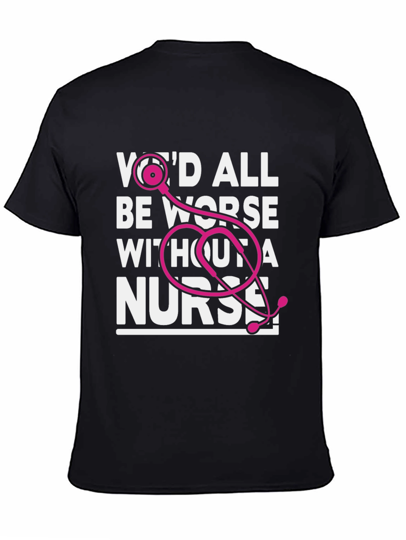 Nurse Appreciation Graphic Tee - Pink Stethoscope Design