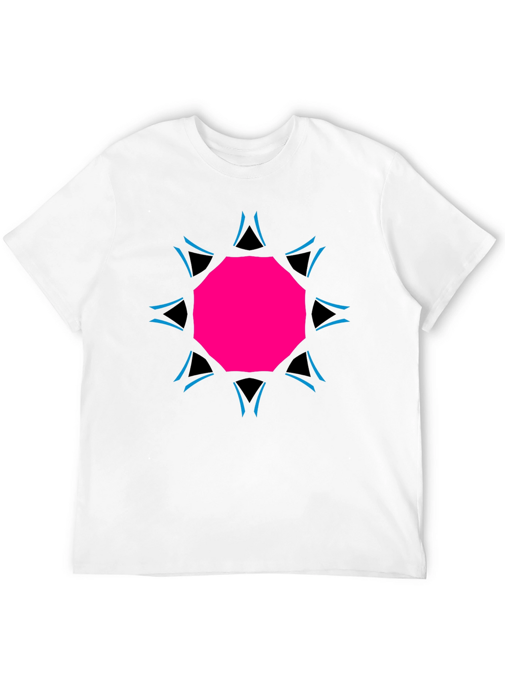 Geometric Print Black Tee