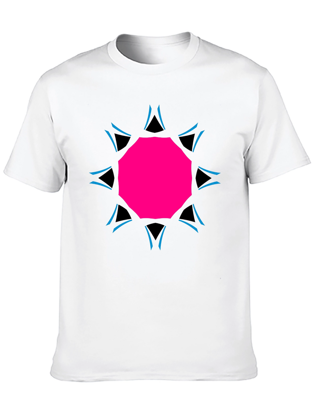 Geometric Print Black Tee