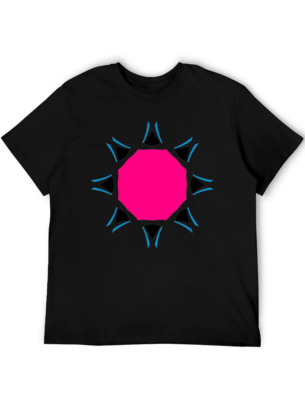 Geometric Print Black Tee